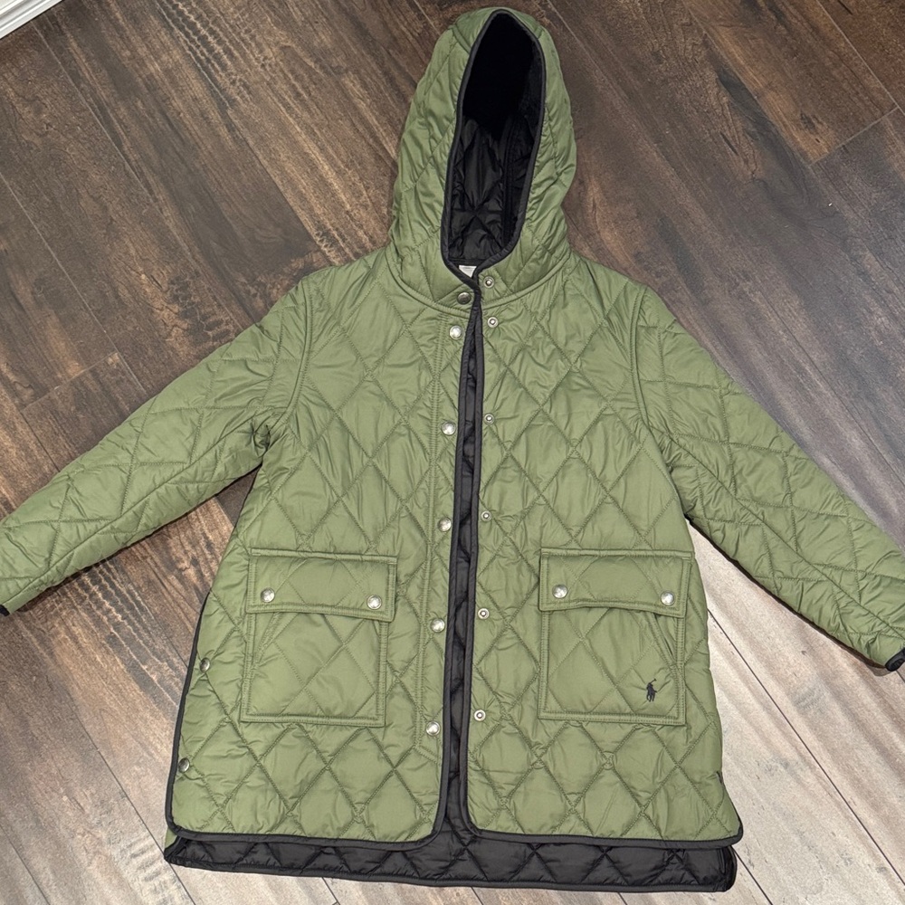Polo by Ralph Lauren Kids Green Quilted Raincoat